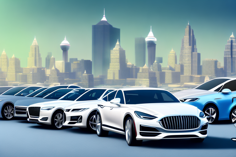 Several luxurious yet affordable cars parked in a row