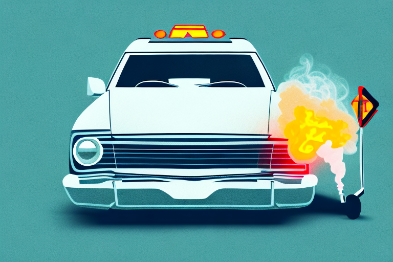 A broken down car on the side of a road