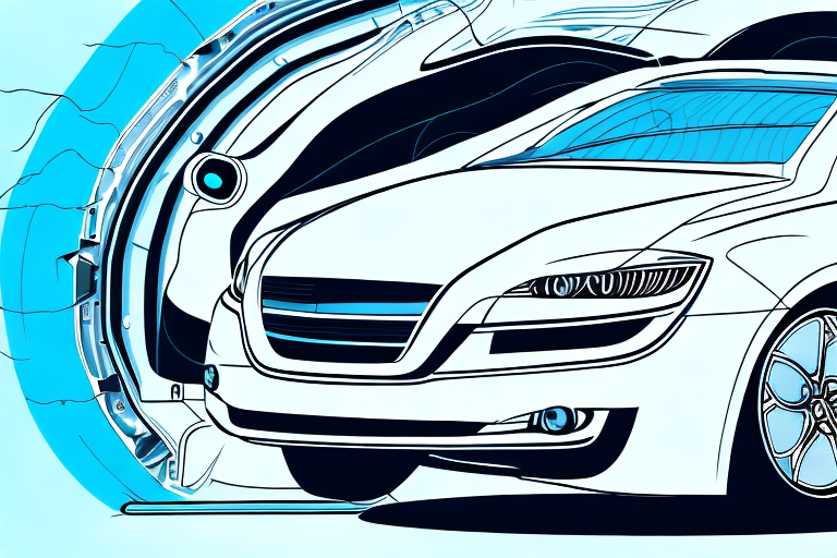 A car undergoing a light test at a tüv inspection station