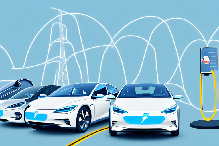 Various types of electric cars on a german autobahn