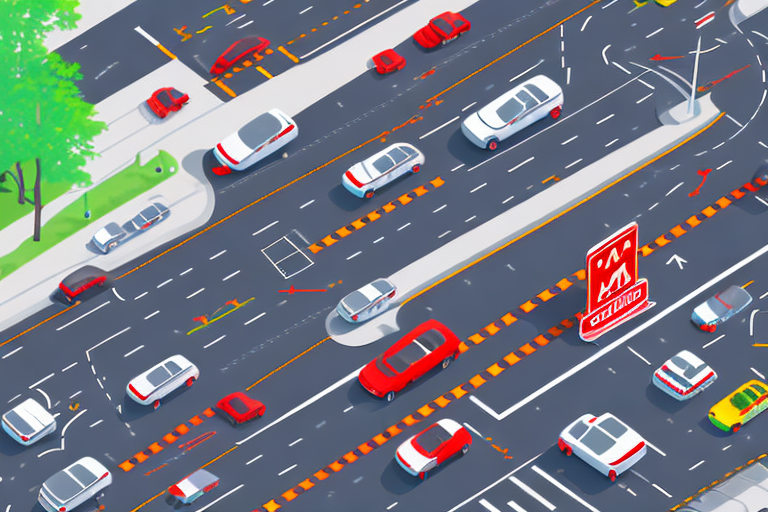A german traffic scene with various road signs