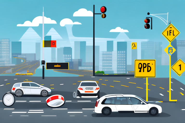 A german traffic scene with various road signs