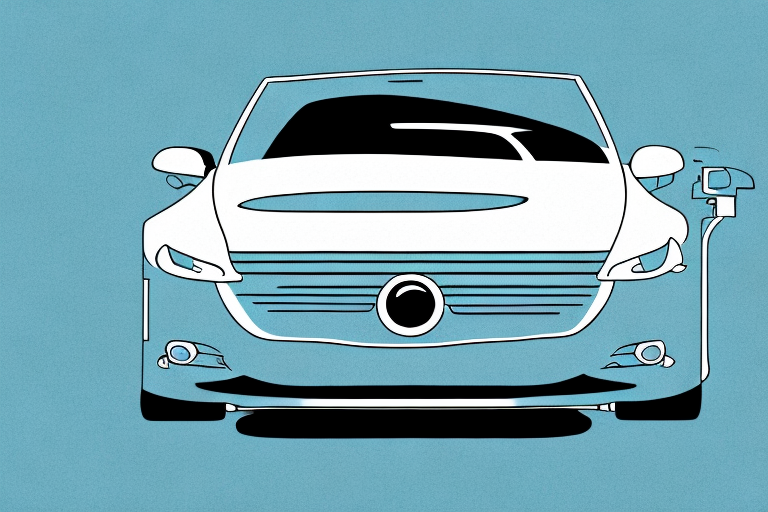 A car with an emphasized ignition button