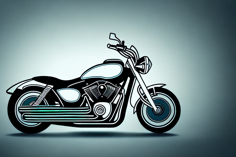 A motorcycle with prominently featured headlights and tail lights