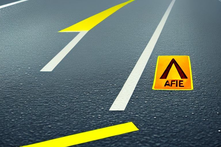 A car braking suddenly on a wet road