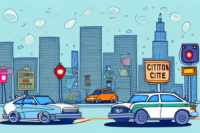 Two cars involved in a rear-end collision on a city street