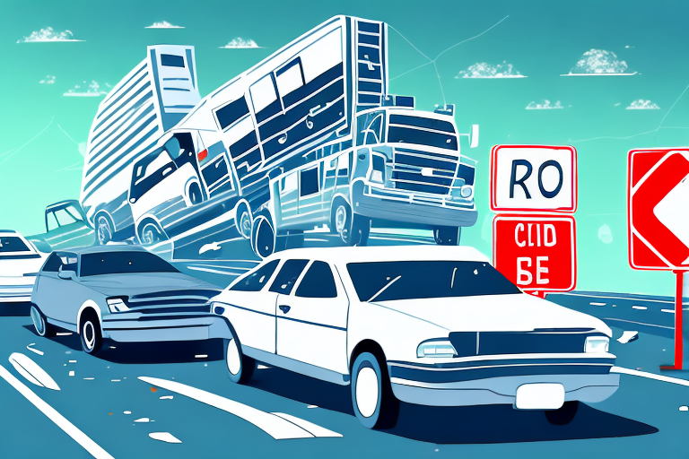 A rear-end collision on a highway