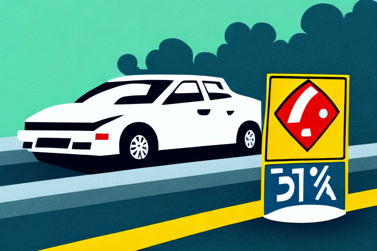 A car abruptly braking on a wet road