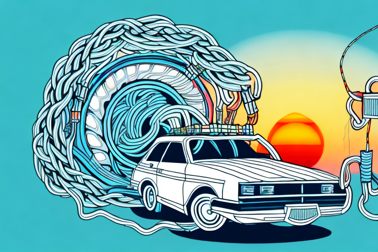 A car with jumper cables attached to its battery
