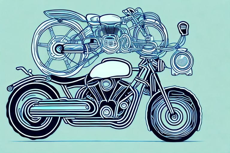 A motorcycle with jumper cables attached to its battery