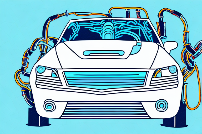 A car with an open hood