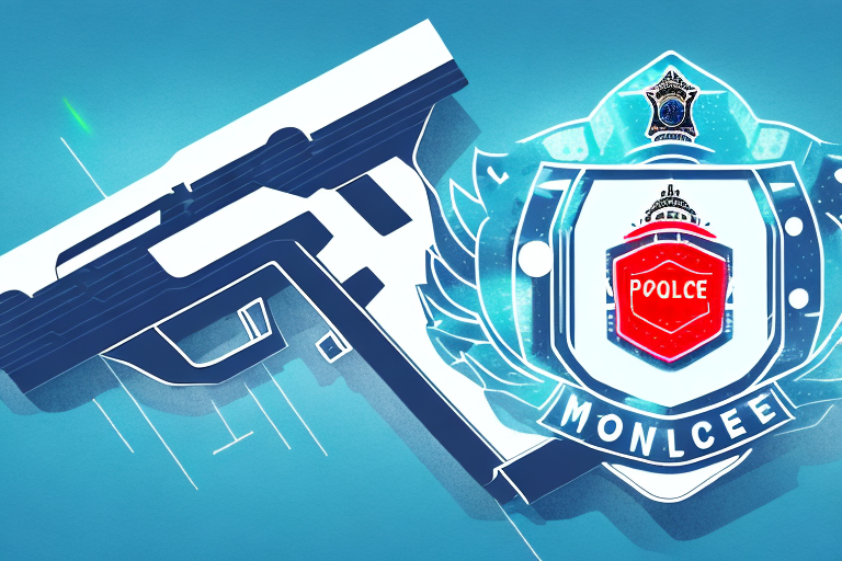 A laser pistol with a police badge next to it