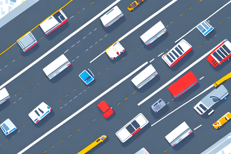 A convoy of vehicles moving on a road