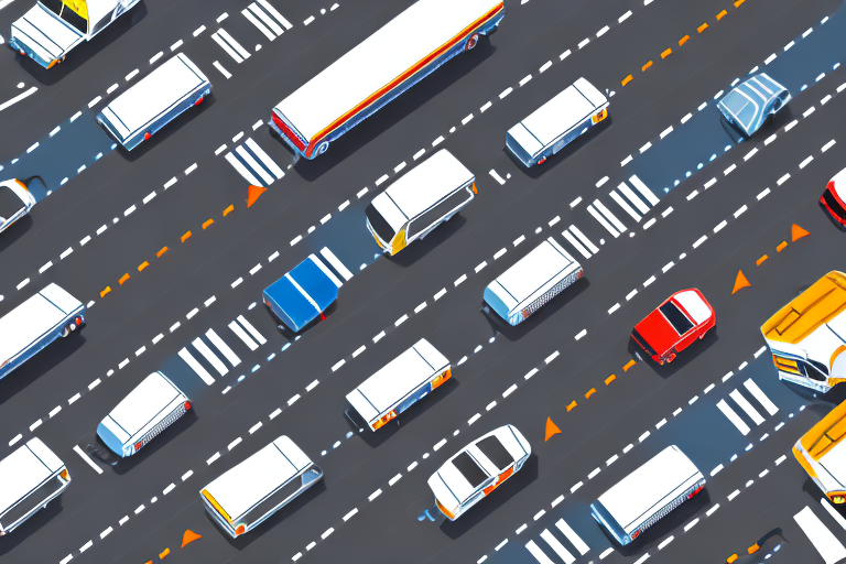 A convoy of vehicles on a highway