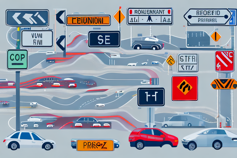 Various road signs and traffic signals in germany