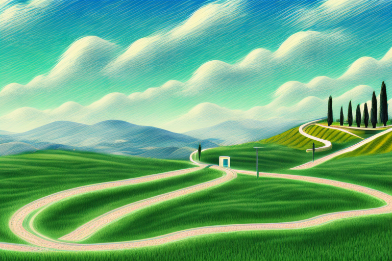 An italian highway with speed limit signs