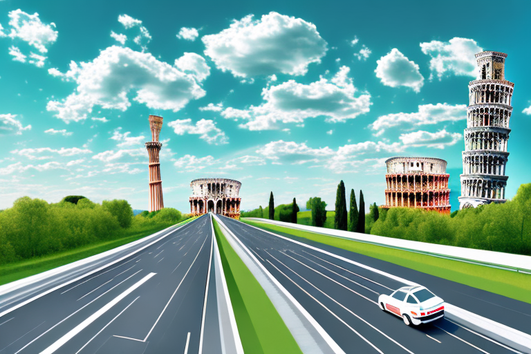 A picturesque italian landscape with winding roads