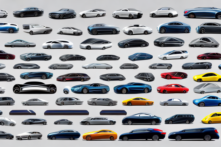 Various car brands' models broken down on a road