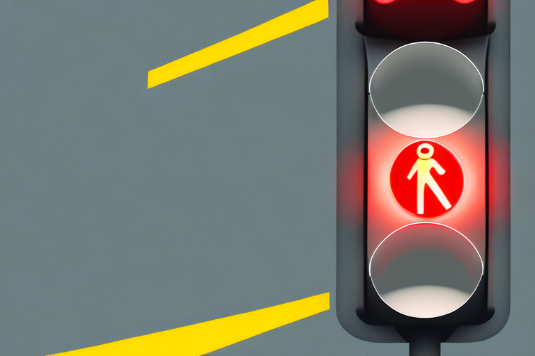 A traffic light showing red