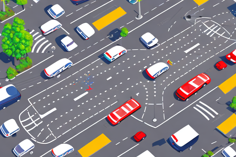 A french city street with various traffic signs