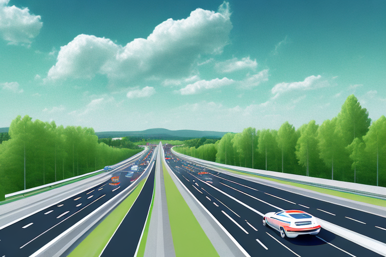 A french highway with various speed limit signs