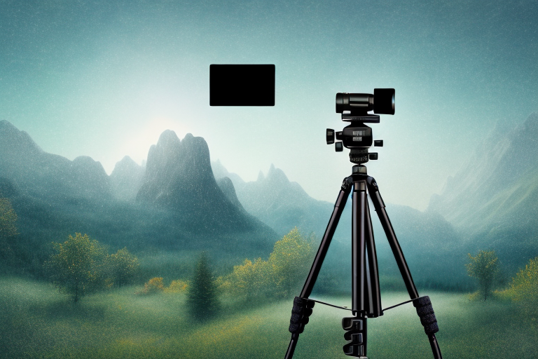 A camera on a tripod