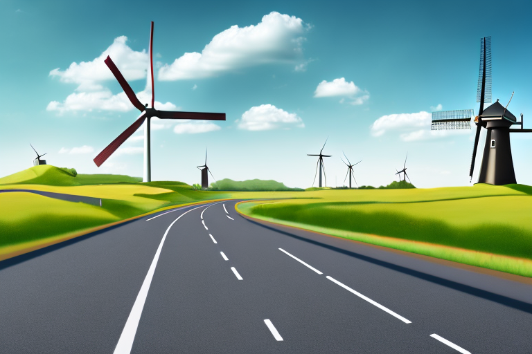 A danish landscape with various roads