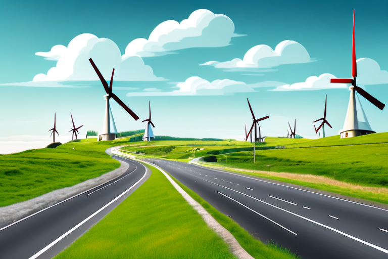 A scenic danish highway with various speed limit signs along the road