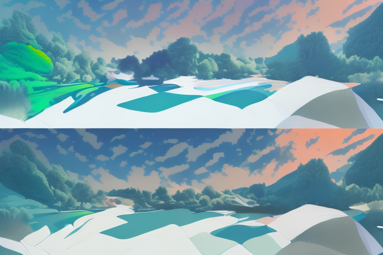 A camera focusing on a vibrant landscape scene