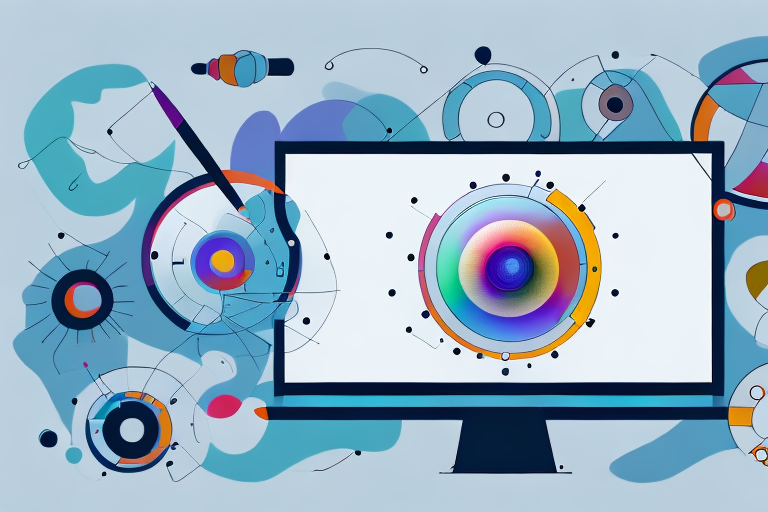 A computer screen displaying an image editing software with various tools highlighted