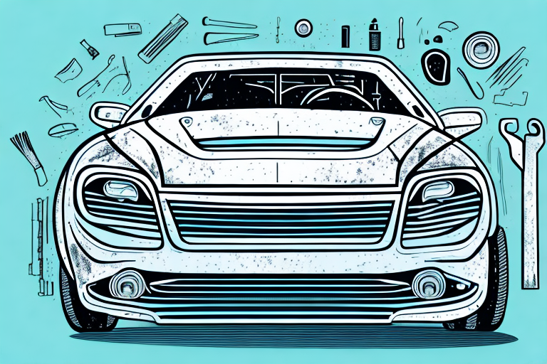 A car with its hood open