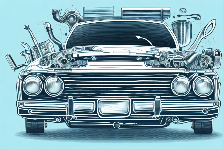 A car with an open hood