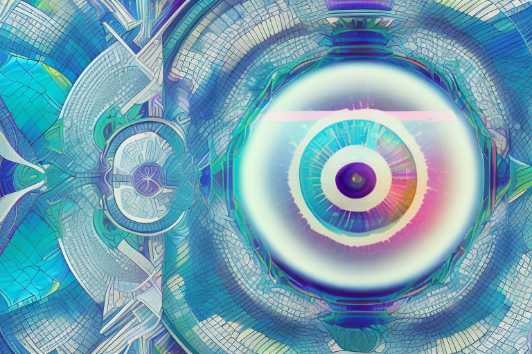 Two different images gradually merging into one within the frame of a computer screen