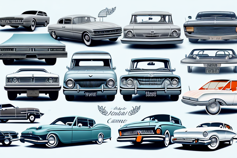 A variety of classic cars from different decades