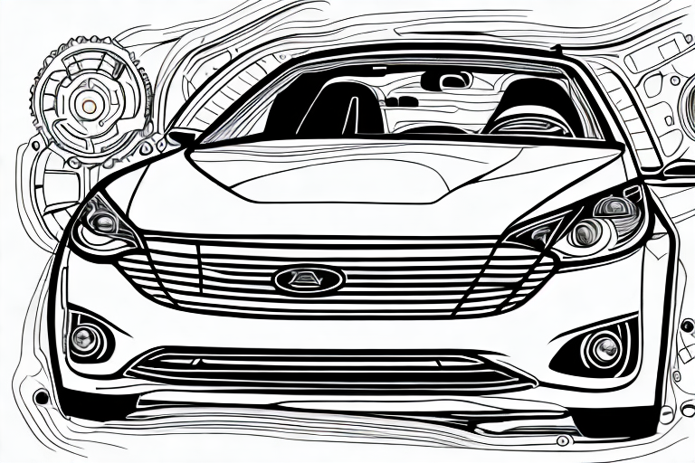 A car in the process of being inspected