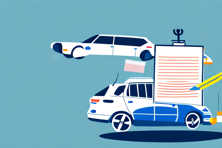 A car with a checklist floating above it