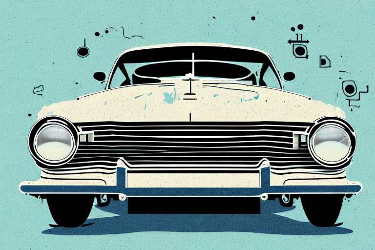 A vintage car in the process of restoration
