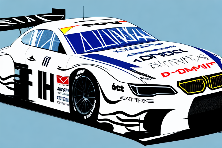 A sleek dtm race car on a racing track
