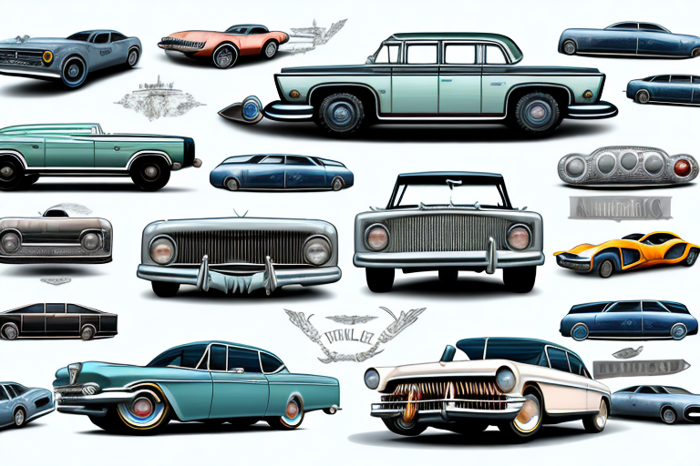 Several vintage cars of different models and years