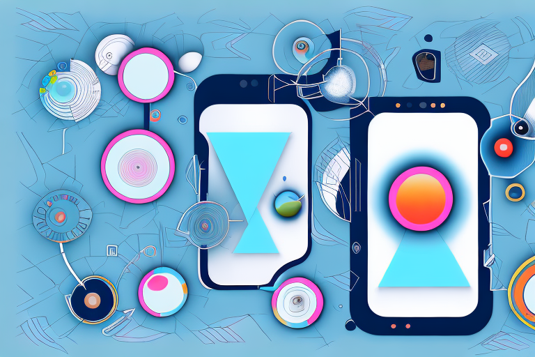 Several smartphones displaying different images