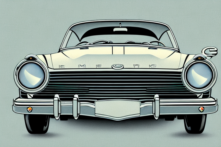 A classic vintage car with an open hood