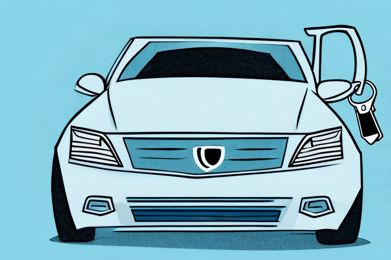 A used car with an open door