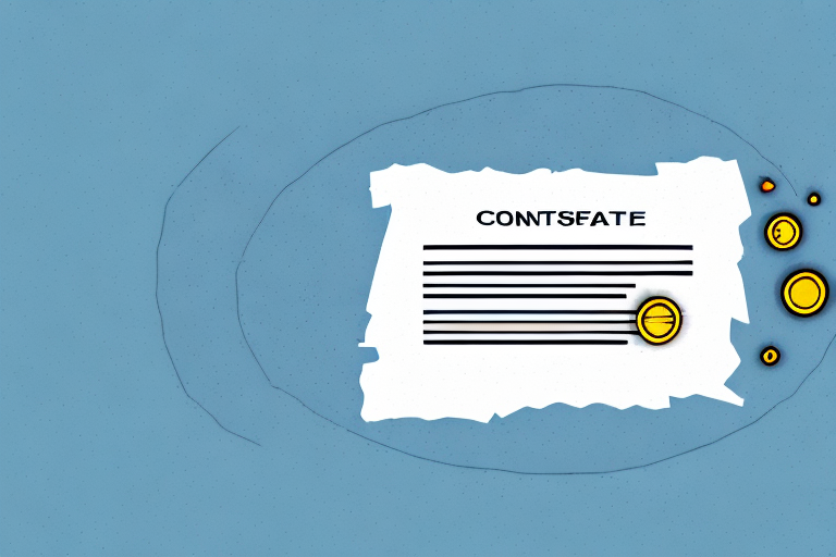 A car with a contract and a broken seal or stamp