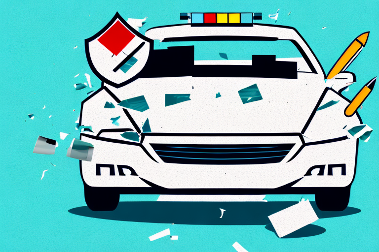 A damaged car with a checklist floating above it