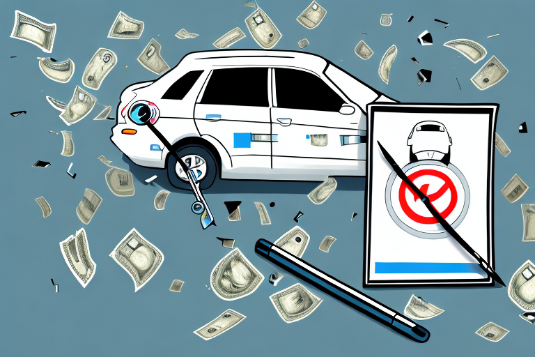 A damaged car with a checklist floating above it