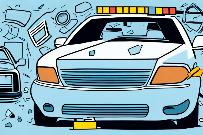 A used car with visible signs of accident damage