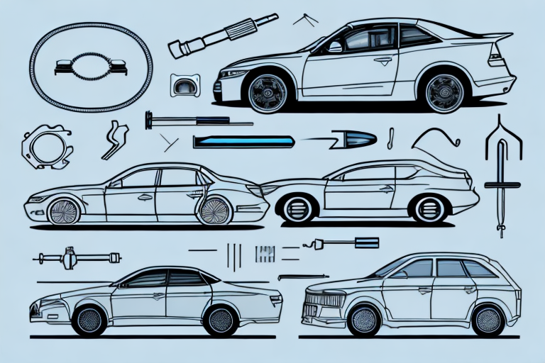A car in various stages of assembly