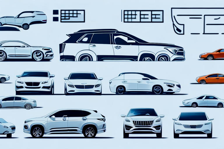 A variety of different types of cars (like sedan