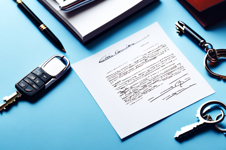 A car key on a contract paper
