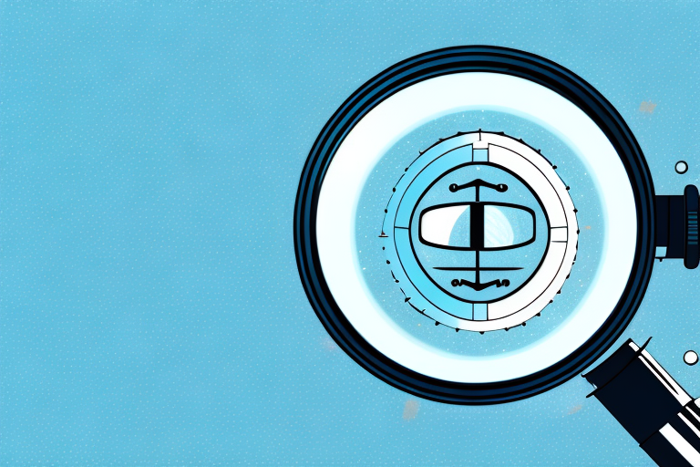 A car with a magnifying glass hovering over it